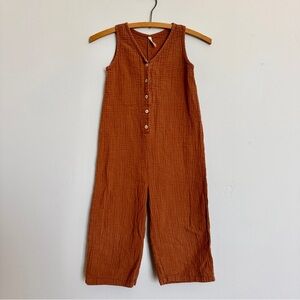 Rylee + Cru sleeveless wide-leg Bridgette jumpsuit girl sz 8/9y Amber